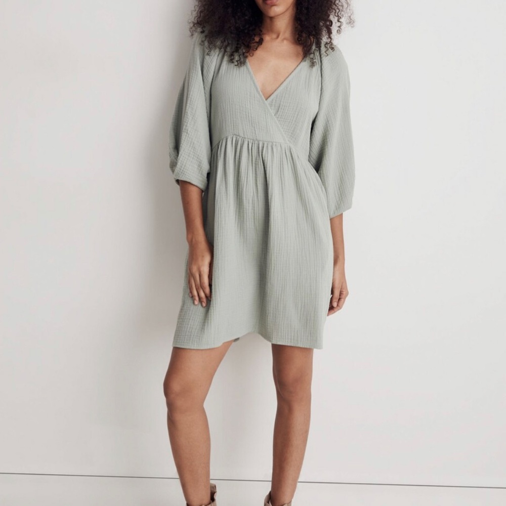 Madewell Marianna Puff-Sleeve Mini Dress NWT